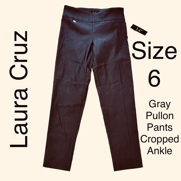 Cropped Ankle Pants Laura Cruz Nylon Rayon Stretch Pullon - Picture 1 of 6